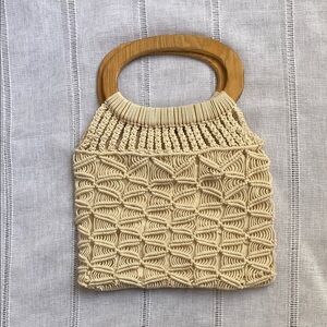 Handcrafted Cream Macramé Handbag